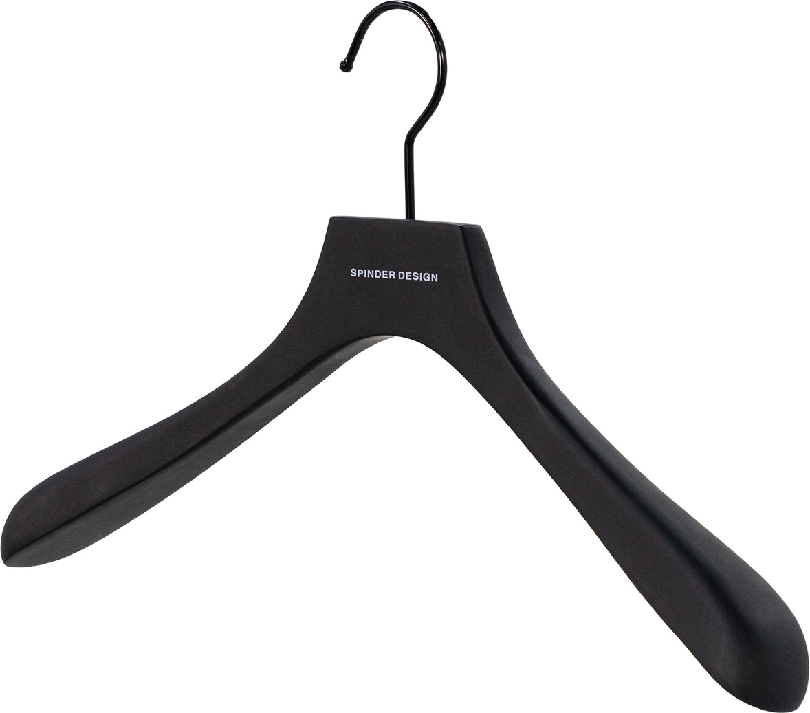 Bøjler Spinder Design Lotus sort solid træ 5 stk antiskrid gummibelægning Sort