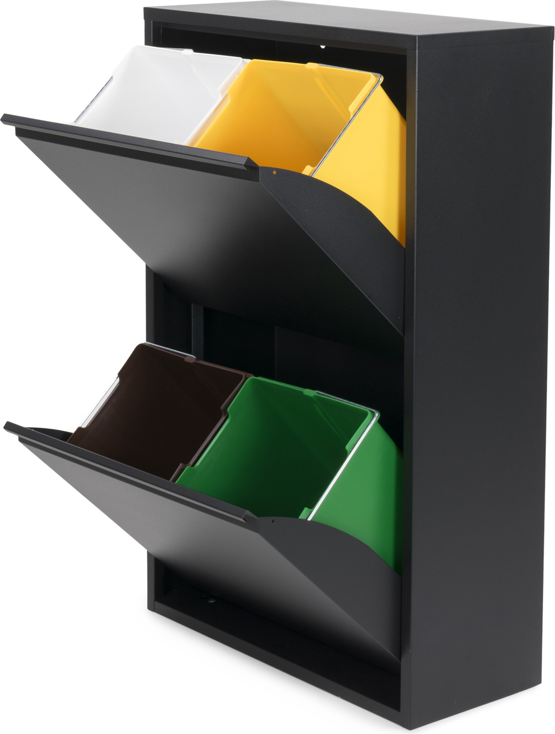 Affaldssorterer Spinder Design Gigi 74 L væghængt sort stål Sort