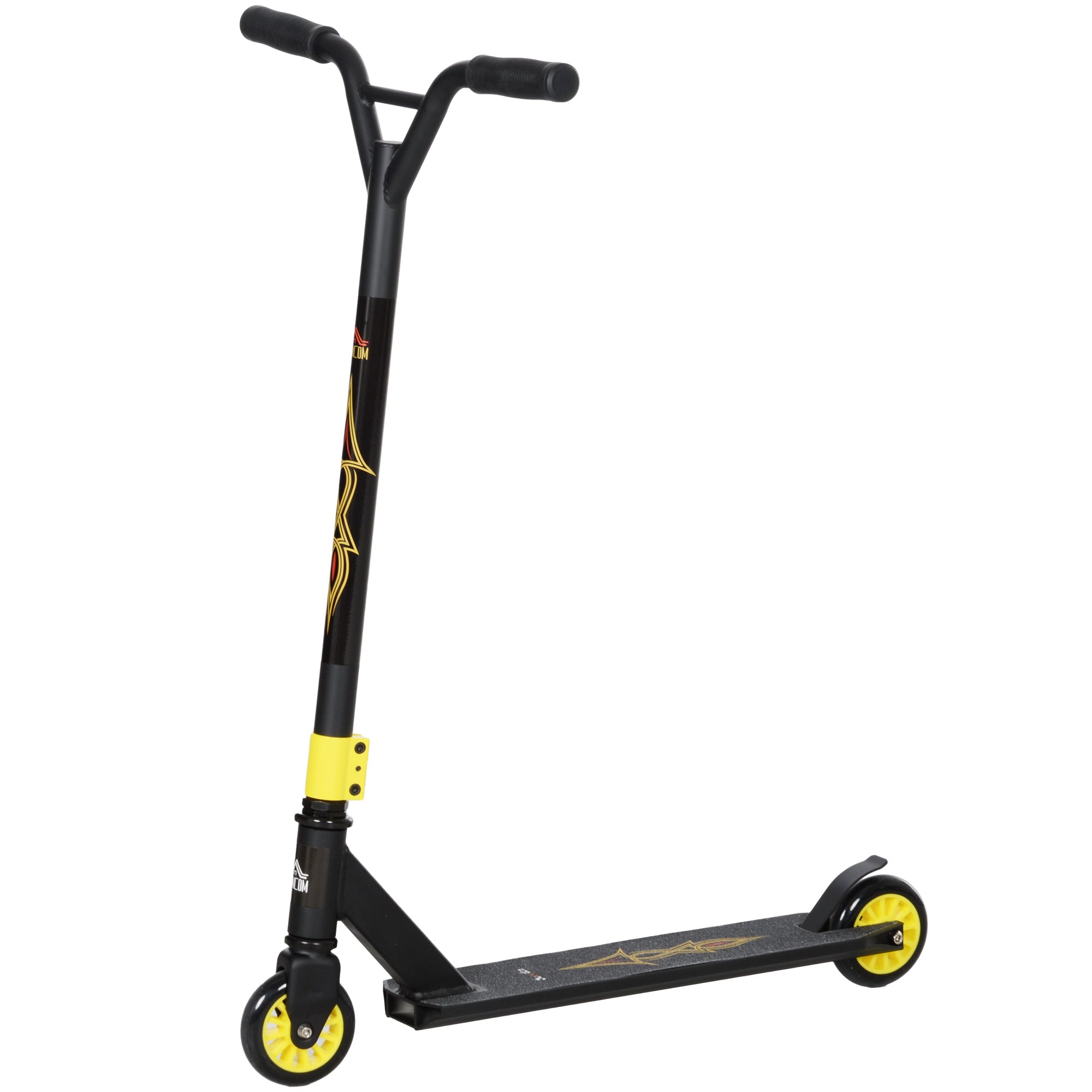 Pro stunt scooter, kick scooter til freestyle tricks, aluminium, metal, syntetisk læder, til børn og voksne, guld