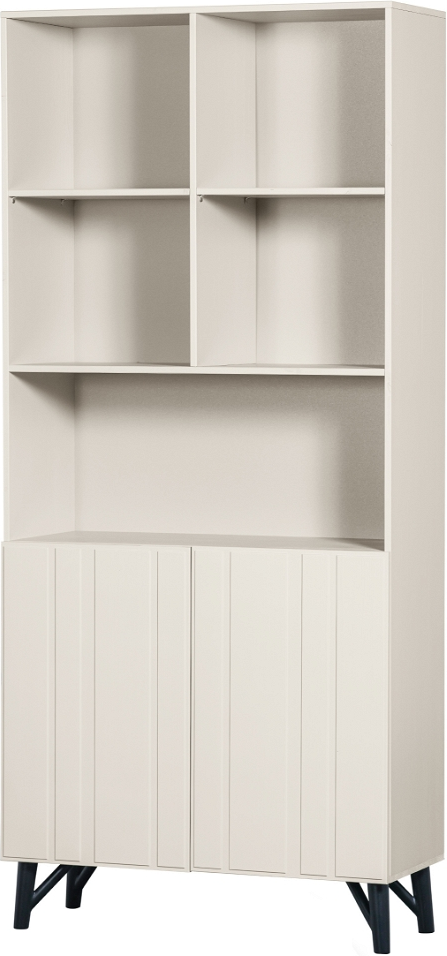 Highboard WOOOD Exclusive Miller hvidt FSC-fyrretræ H200ÃB90ÃD37 cm Hvid