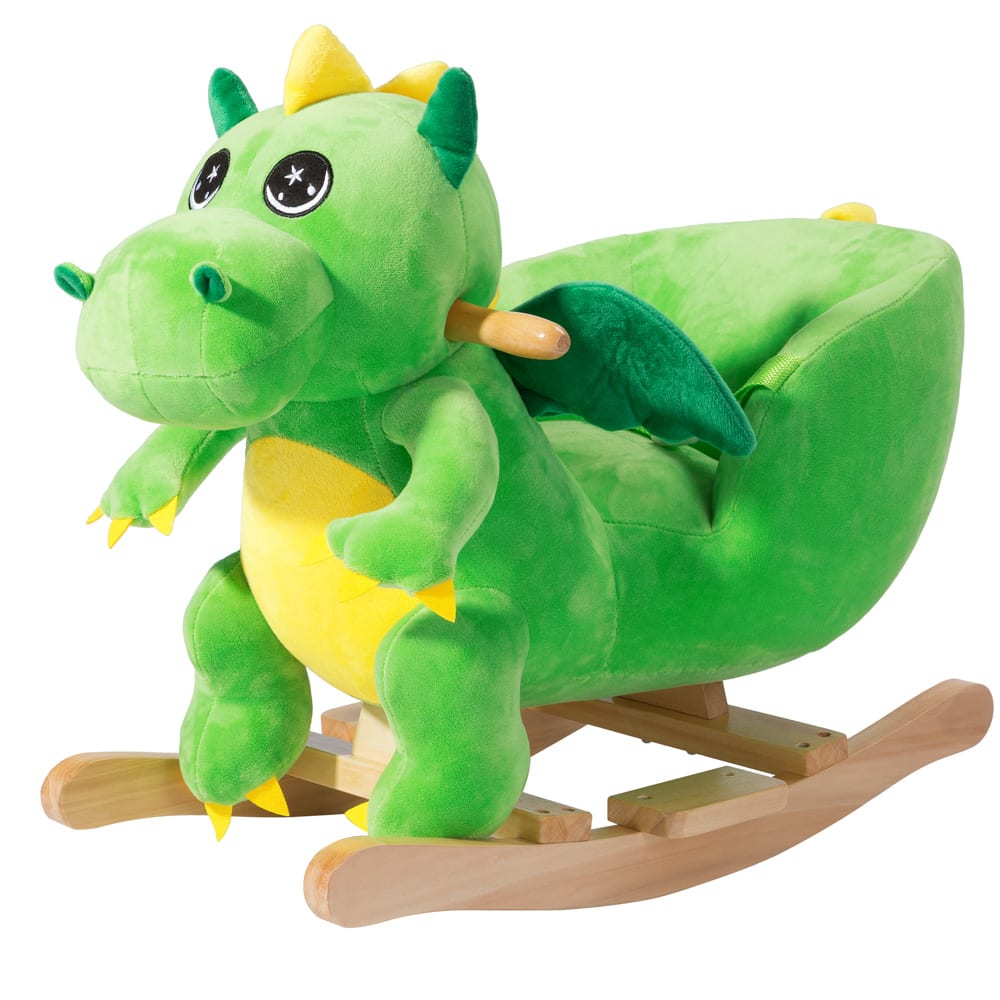 Gyngedyr Dino green med sikkerhedssele Grøn