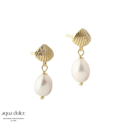Øreringe Shelly Pearls AQUA DULCE - forgyldt