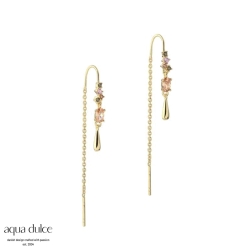 Øreringe Blush Tennis earthread AQUA DULCE - forgyldt