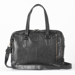 Computertaske i sort læder - Rhubard