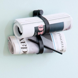 EKTA Living Double loop - læder knage i sort