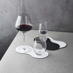 Karim Rashid Dobbelte coaster 4 stk. - sort læder