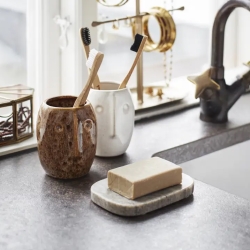 Sæbeskål i marmor - beige