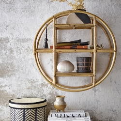 Rund bambus hylde til væg Sia - Bloomingville