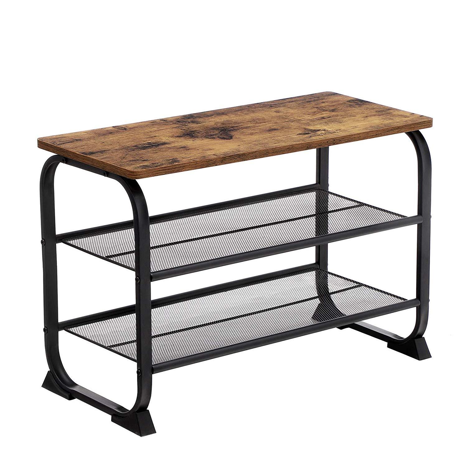 Praktisk, Smuk Bænk Med Skohylder, 66 x 30 x 45 cm Brun