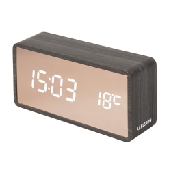 Vækkeur Mirror LED - sort