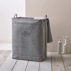 Vasketøjskurv LUBIN - silver grey